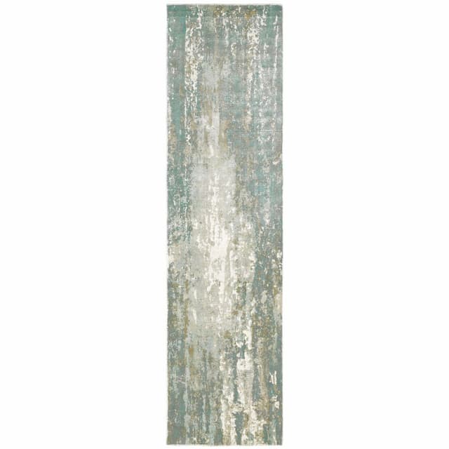 Formations 70002 Blue/ Grey Indoor Area Rug - 2'6" x 10'