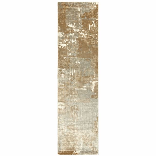 Formations 70003 Grey/ Brown Indoor Area Rug - 2'6" x 10'