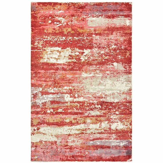 Formations 70004 Pink/ Red Indoor Area Rug - 10' x 14'