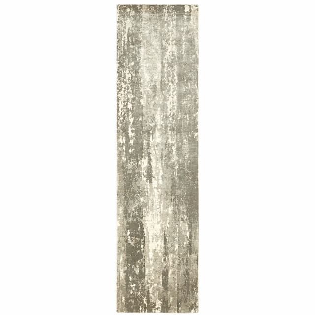 Formations 70006 Grey/ Ivory Indoor Area Rug - 2'6" x 10'