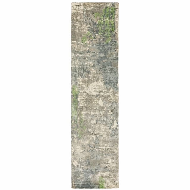 Formations 70007 Blue/ Green Indoor Area Rug - 2'6" x 10'