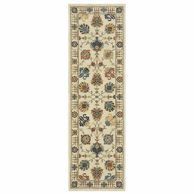 Francesca FR01G Ivory/ Multi Indoor Area Rug - 2'3" x 7'6"