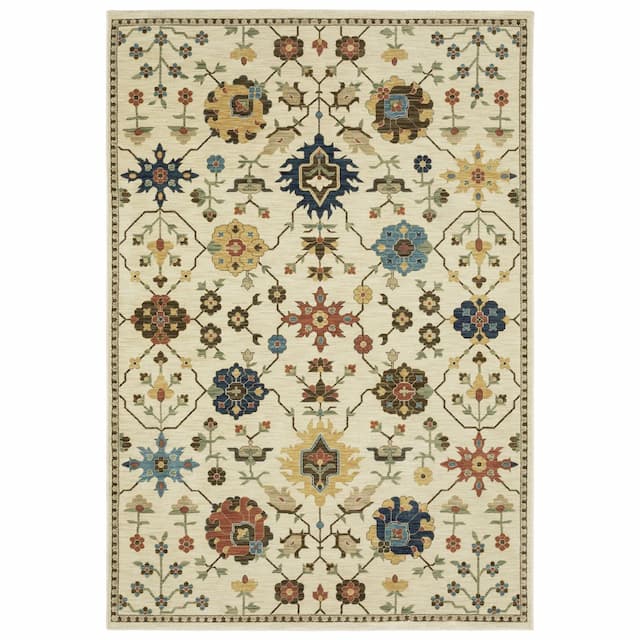 Francesca FR02M Ivory/Gold Indoor Area Rug - 2' x 3'