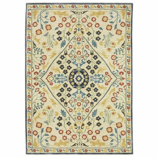 Francesca FR06B Ivory/ Multi Indoor Area Rug - 2' x 3'