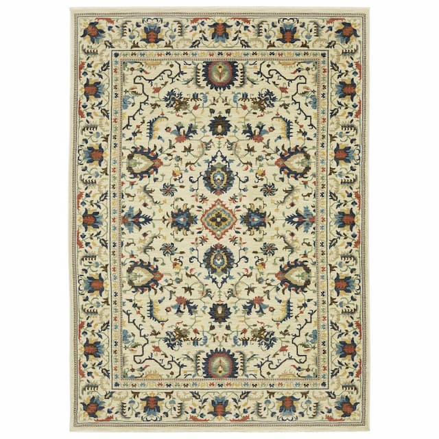 Francesca FR10A Ivory/ Multi Indoor Area Rug - 2' x 3'