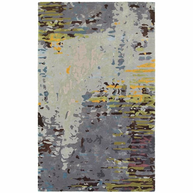 Galaxy 21907 Multi/ Grey Hand-crafted Wool Blend Area Rug - 10' x 13'