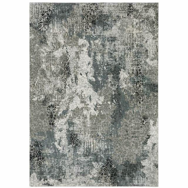 Gemini 001X2 Ivory/ Blue Indoor Area Rug - 3'10" x 5'5"