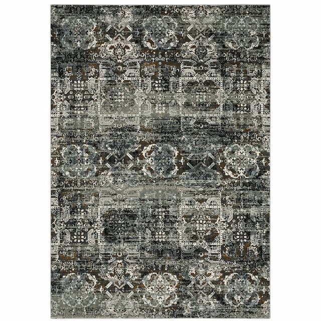 Gemini 2060V Charcoal/ Multi Indoor Area Rug - 3'10" x 5'5"