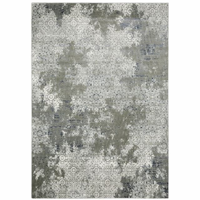 Gemini 002H2 Ivory/ Grey Indoor Area Rug - 3'10" x 5'5"