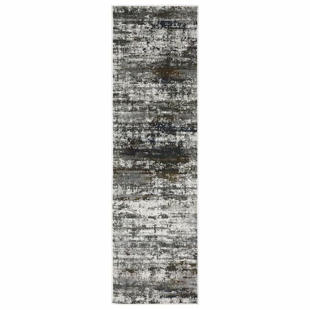 Gemini 4151U Charcoal/ Grey Indoor Area Rug - 2'3" x 7'6"