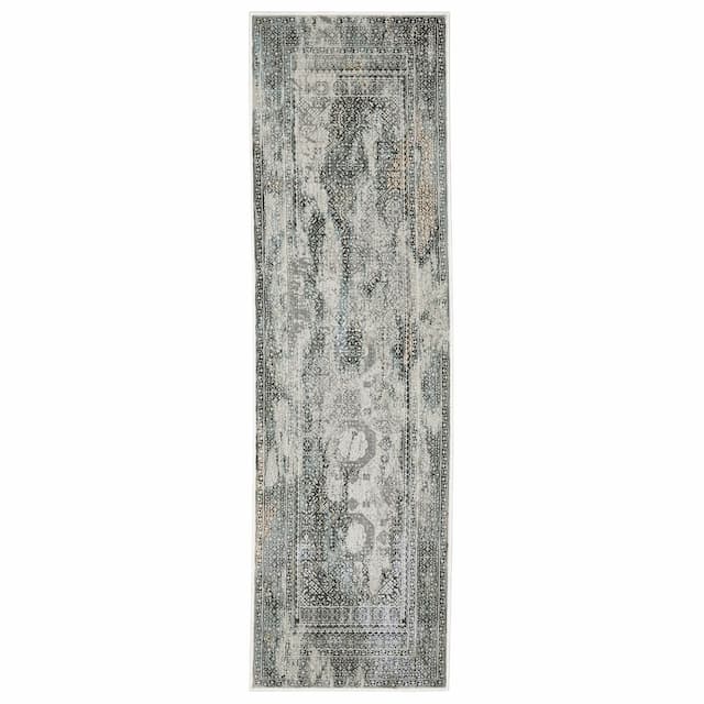 Gemini 4153F Grey/ Multi Indoor Area Rug - 2'3" x 7'6"