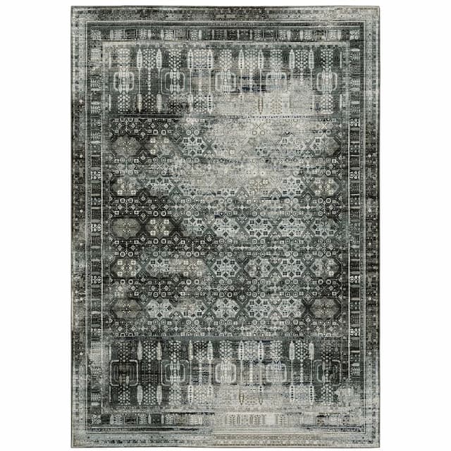 Gemini 070N2 Charcoal/ Grey Indoor Area Rug - 3'10" x 5'5"