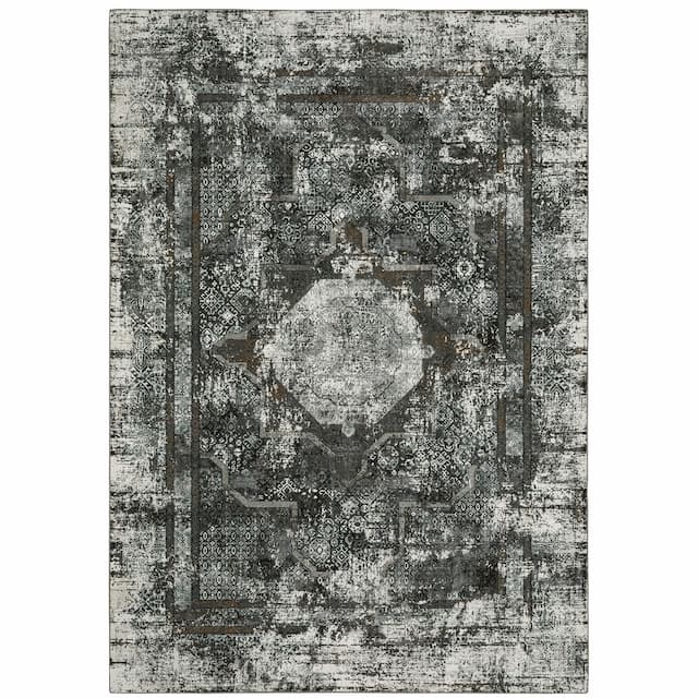 Gemini 090O2 Charcoal/ Grey Indoor Area Rug - 3'10" x 5'5"