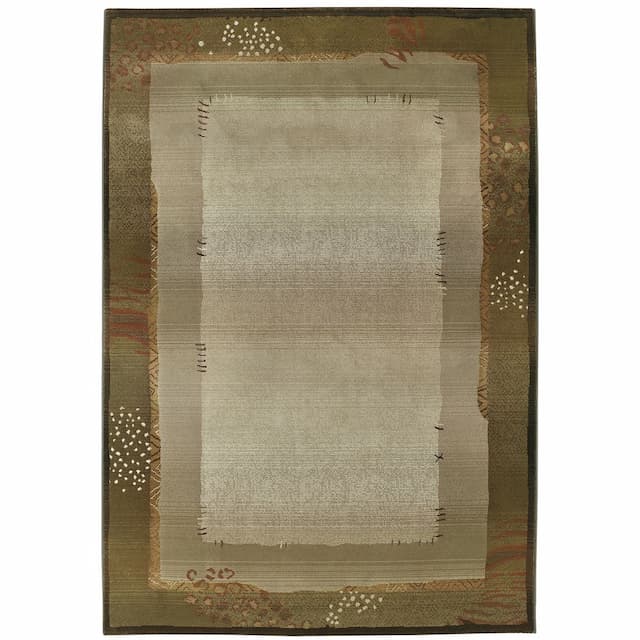 Generations 112G1 Green/ Beige Indoor Area Rug - 2' x 3'