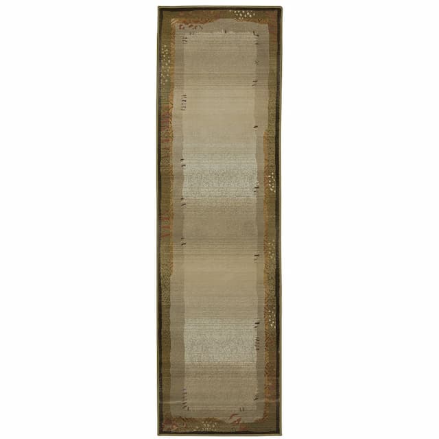 Generations 112G1 Green/ Beige Indoor Area Rug - 2'3" x 7'6"