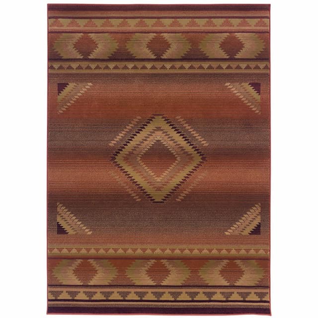 Generations 1506C Red/ Beige Indoor Area Rug - 2'3" x 4'5"