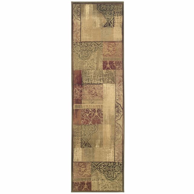 Generations 1527X Green/ Beige Indoor Area Rug - 2'3" x 7'6"