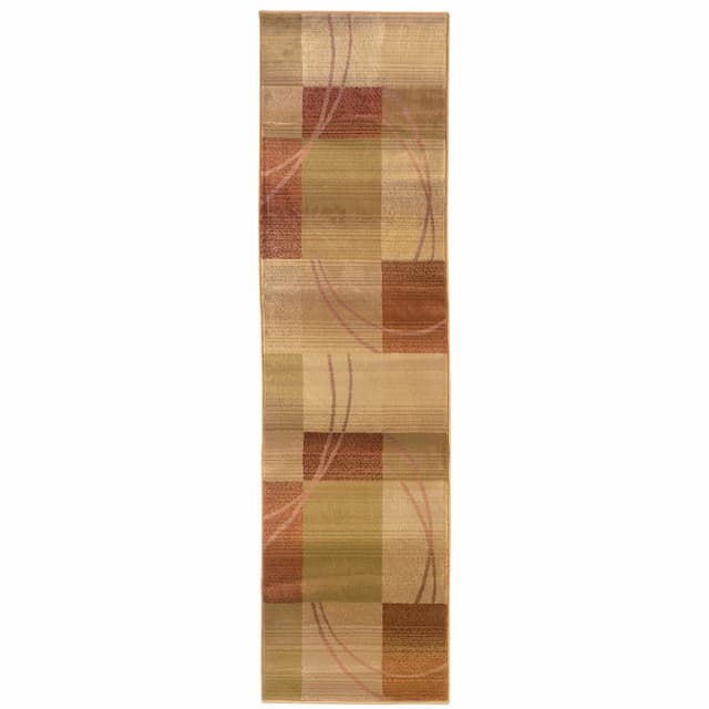 Generations 1608D Beige/ Rust Indoor Area Rug - 2'3" x 7'6"