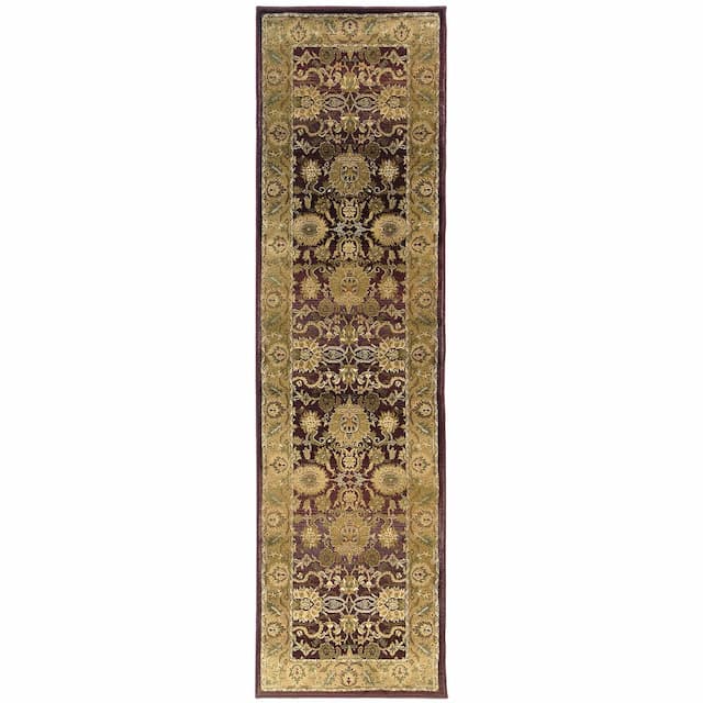 Generations 1732M Purple/ Gold Indoor Area Rug - 2'7" x 9'1"