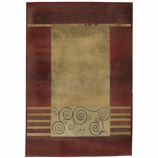 Generations 213R1 Red/ Beige Indoor Area Rug - 2' x 3'