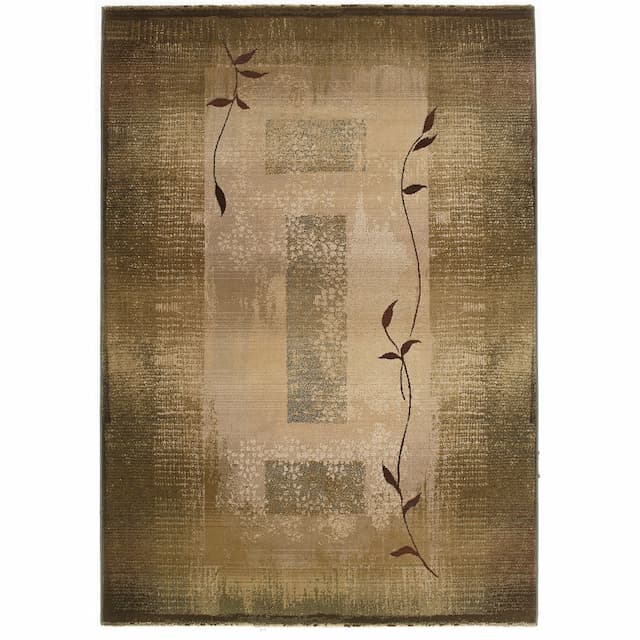 Generations 544G1 Green/ Beige Indoor Area Rug - 4' x 5'9"