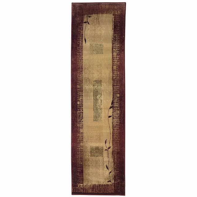 Generations 544X1 Red/ Beige Indoor Area Rug - 2'7" x 9'1"