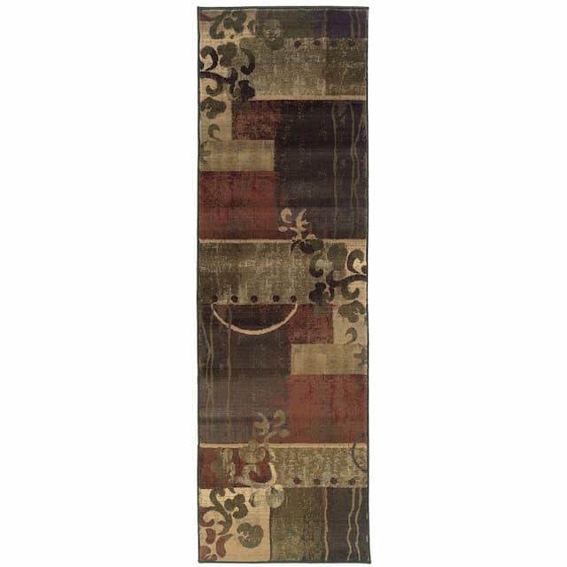 Generations 8007A Green/ Red Indoor Area Rug