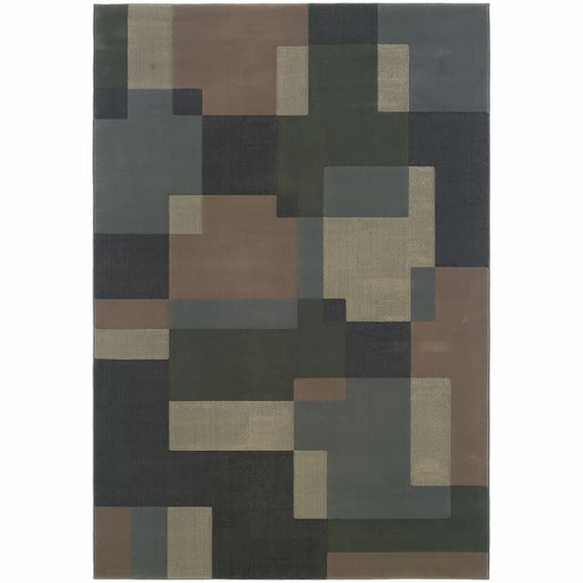 Genre 501H8 Blue/ Green Indoor Area Rug - 5'3" x 7'9"