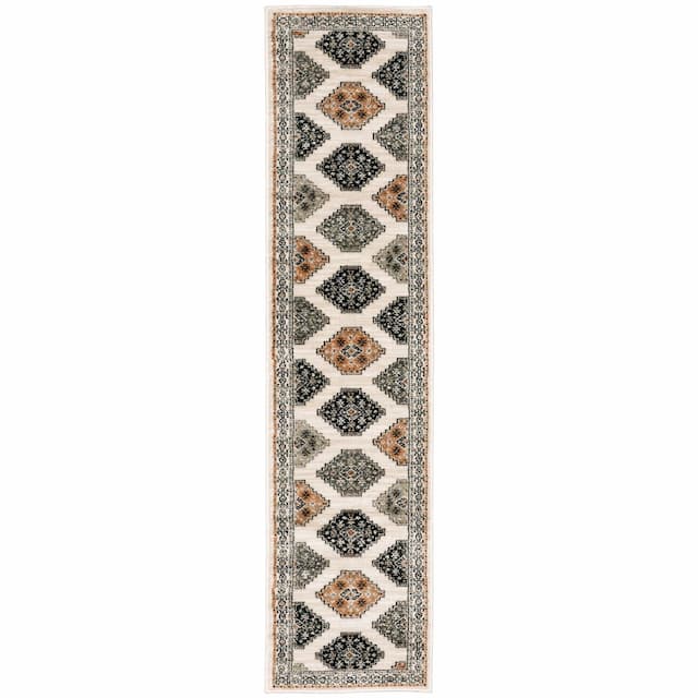 Georgia 640A0 Ivory/ Multi Indoor Area Rug - 1'10" x 7'6"