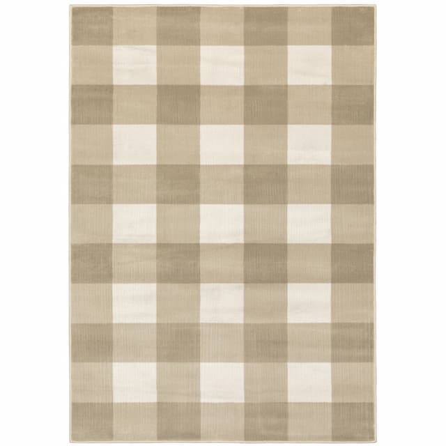 Georgia 678A0 Beige/ Ivory Indoor Area Rug - 3'10" x 5'5"