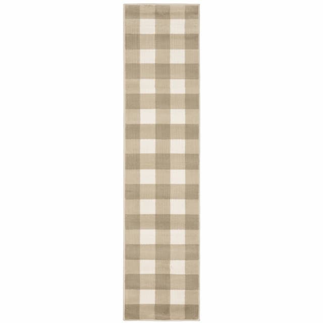 Georgia 678A0 Beige/ Ivory Indoor Area Rug - 1'10" x 7'6"