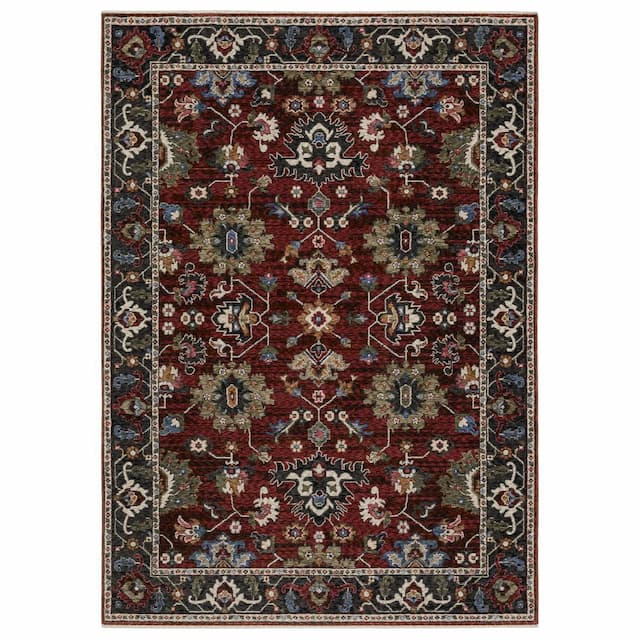 Hastings HA03V Red/ Multi Indoor Area Rug - 2'3" x 7'6"