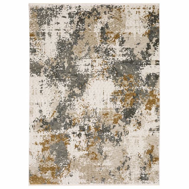 Hayden HAY10 Beige/Grey Indoor Area Rug - 3'3" x 5'