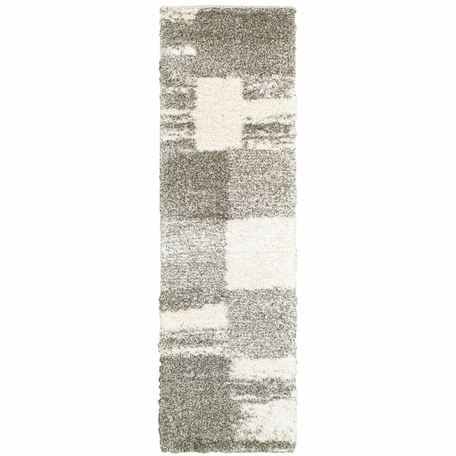 Henderson 5502H Ivory/ Grey Indoor Area Rug - 2'3" x 7'6"