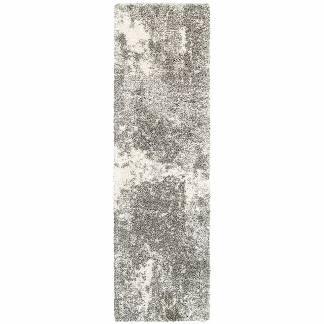 Henderson 5503H Grey/ Ivory Indoor Area Rug - 2'3" x 7'6"