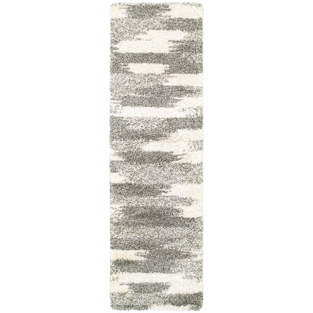 Henderson 565J9 Grey/ Ivory Indoor Area Rug - 2'3" x 7'6"