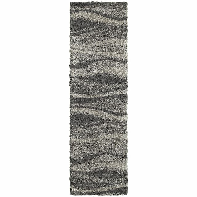 Henderson 5992E Grey/ Charcoal Indoor Area Rug - 2'3" x 7'6"