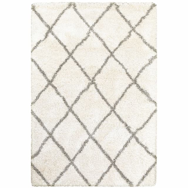 Henderson 090W9 Ivory/ Grey Indoor Area Rug - 1'10" x 3'3"