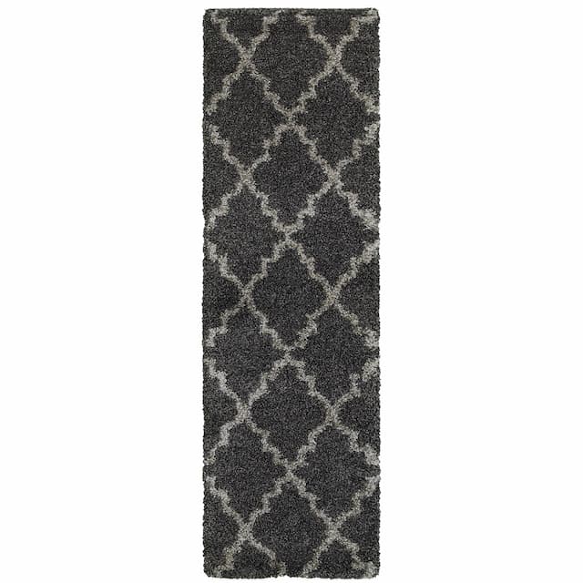 Henderson 092K1 Charcoal/ Grey Indoor Area Rug - 2'3" x 7'6"