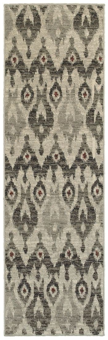 Highlands 6301E Ivory/ Grey Indoor Area Rug - 2'3" x 7'6"