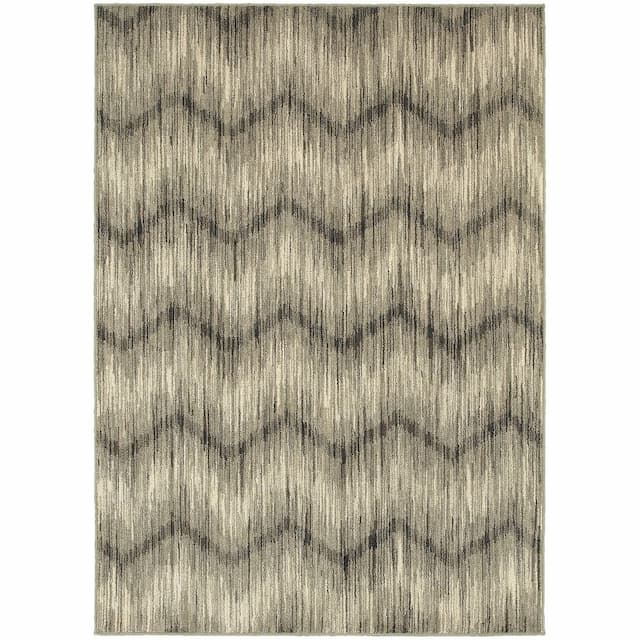 Highlands 6608A Grey/ Ivory Indoor Area Rug - 3'10" x 5'5"