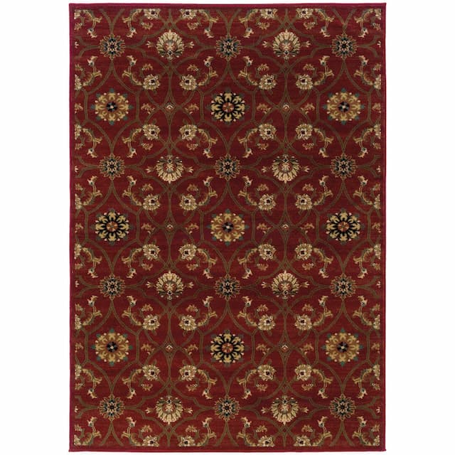 Hudson 3299A Red/ Brown Indoor Area Rug - 10' x 13'