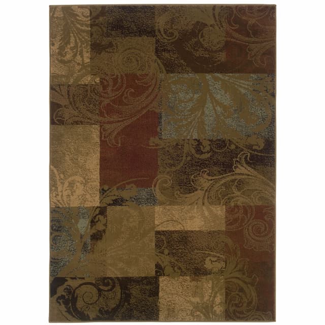 Hudson 036G1 Green/ Red Indoor Area Rug - 10' x 13'