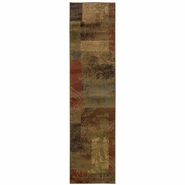 Hudson 036G1 Green/ Red Indoor Area Rug - 1'10" x 7'6"