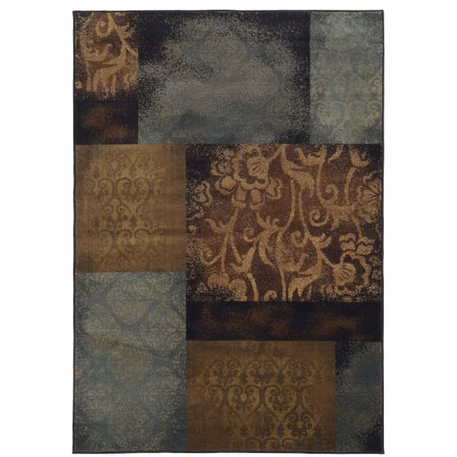 Hudson 4878B Blue/ Brown Indoor Area Rug - 10' x 13'