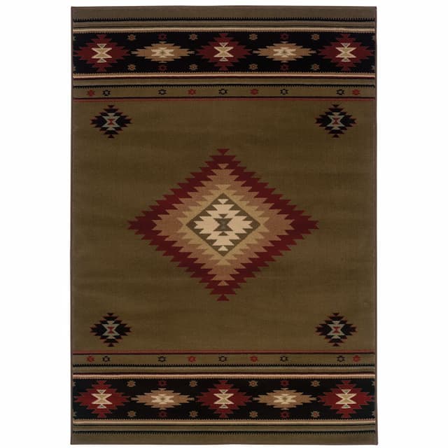 Hudson 087J1 Green/ Red Indoor Area Rug - 10' x 13'