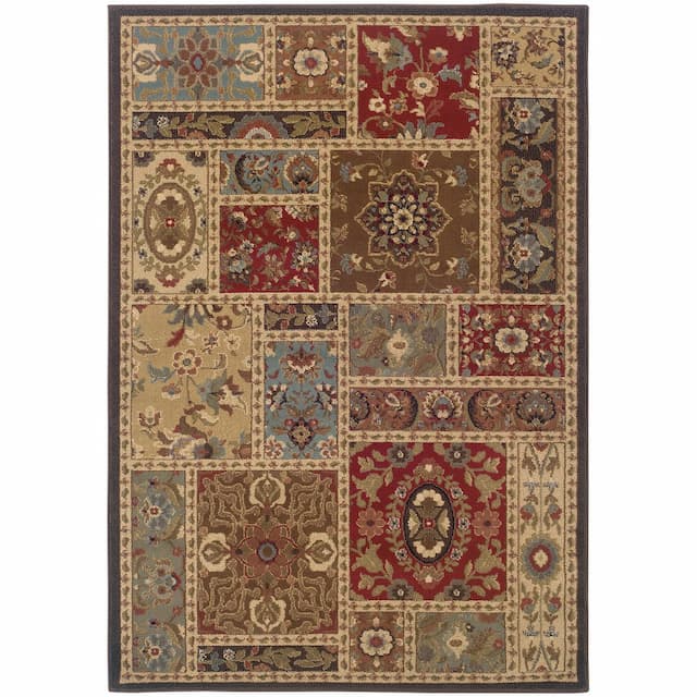 Huntington 1716C Beige/ Brown Indoor Area Rug - 1'10" x 2'10"