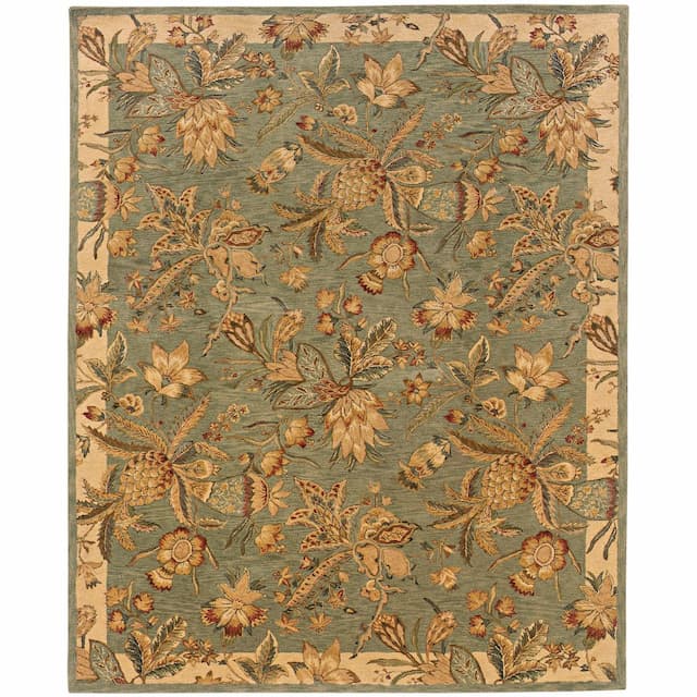 Huntley 19103 Blue/ Ivory Hand-crafted Wool Area Rug - 8'3" x 11'3"