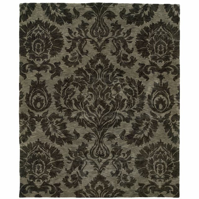 Huntley 19108 Grey Hand-crafted Wool Area Rug - 3'6" x 5'6"