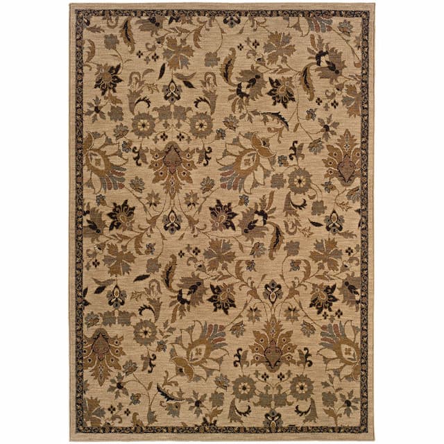 Infinity 1115B Beige/ Tan Indoor Area Rug - 9'10" x 12'9"